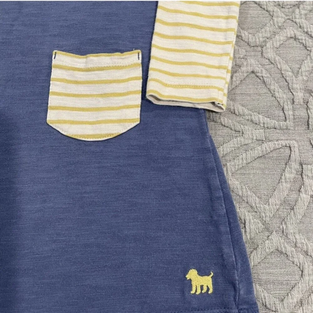 Mini Boden 2-3Y Blue & Yellow Stripes Pocket Dress